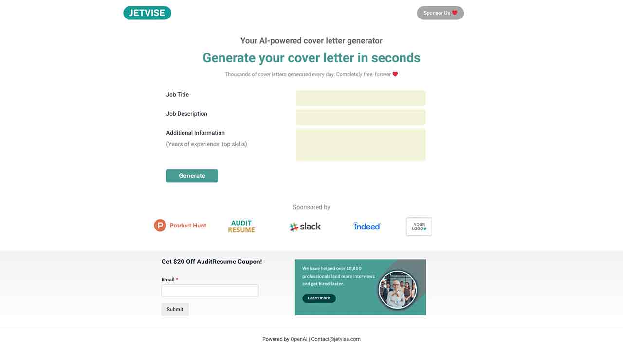 AI-Powered Cover Letter Generator