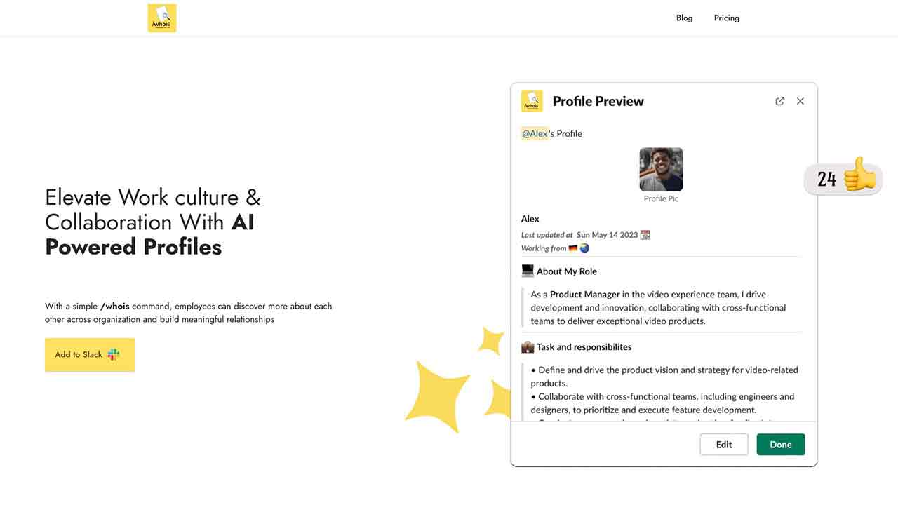 AI-powered Profile For Slack