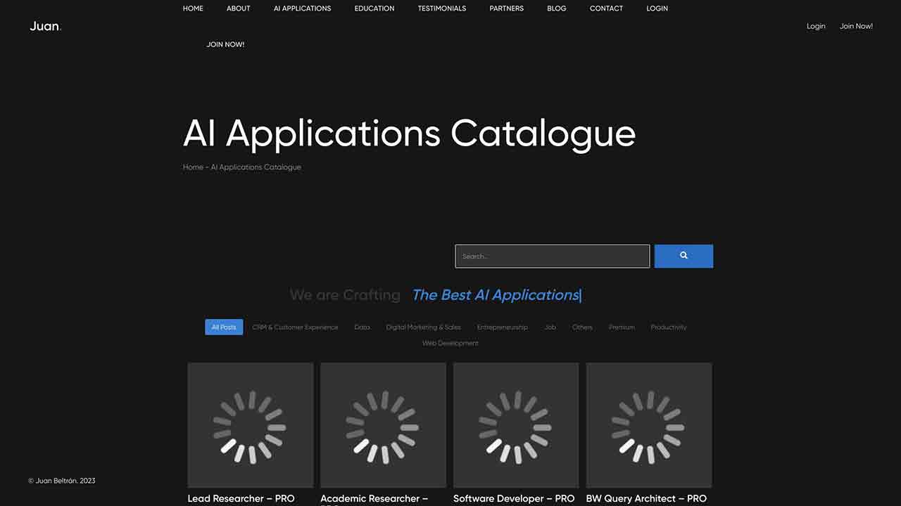 AI Applications Catalogue - Juan Beltrán