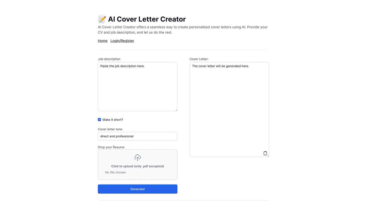 AI Cover Letter Creator
