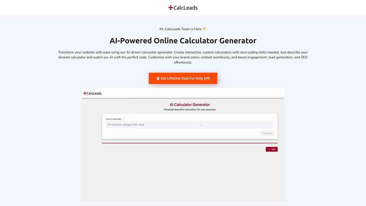 AI Interactive Calculators Generator