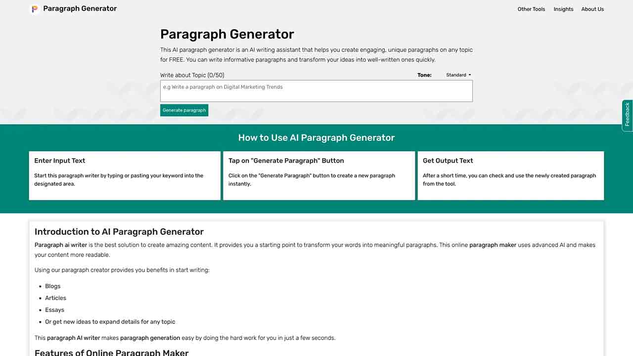 Ai Paragraph Generator