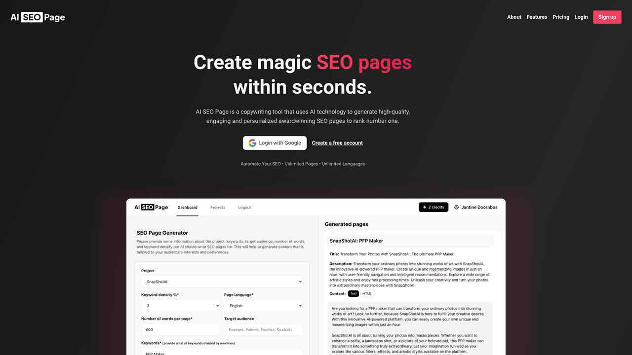 AI SEO Page