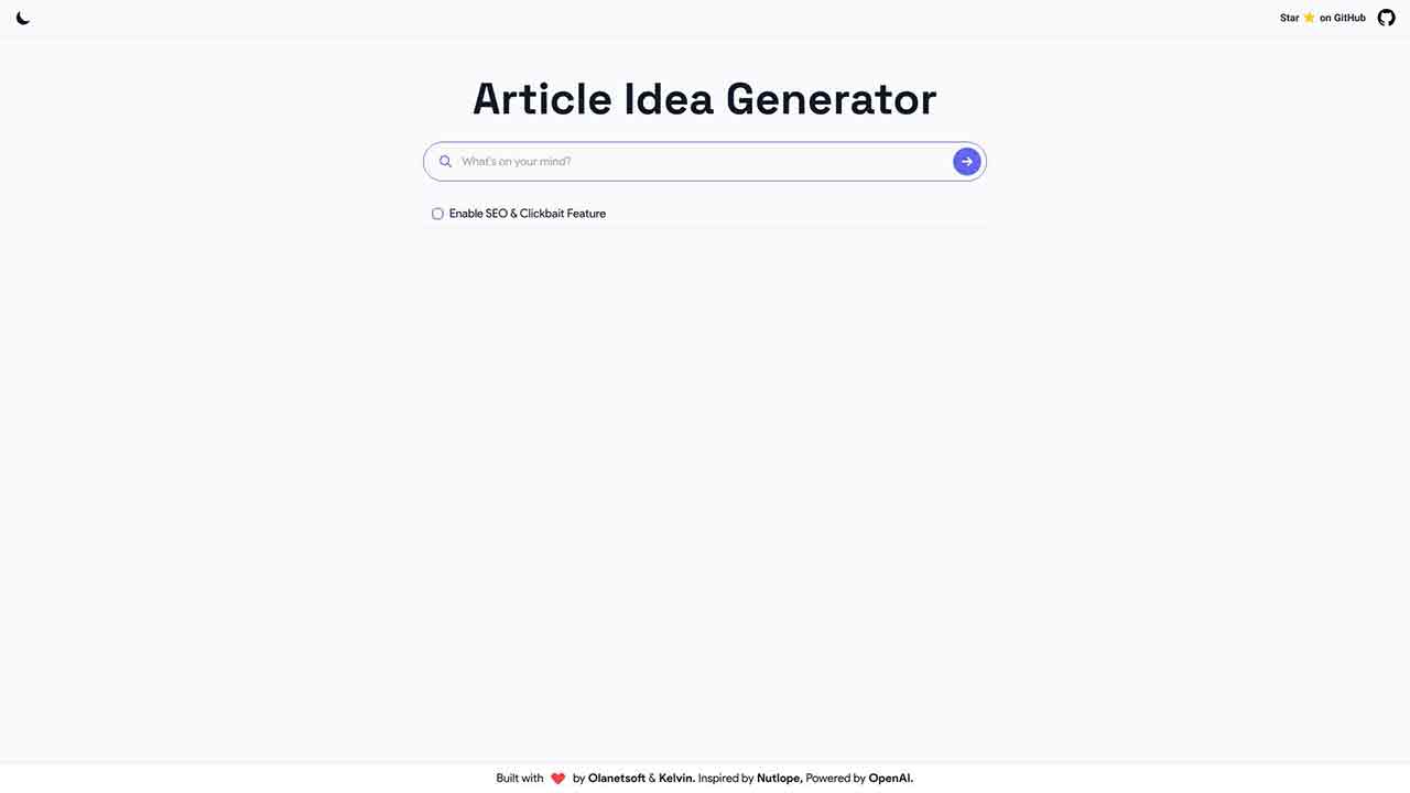 Article Idea Generator