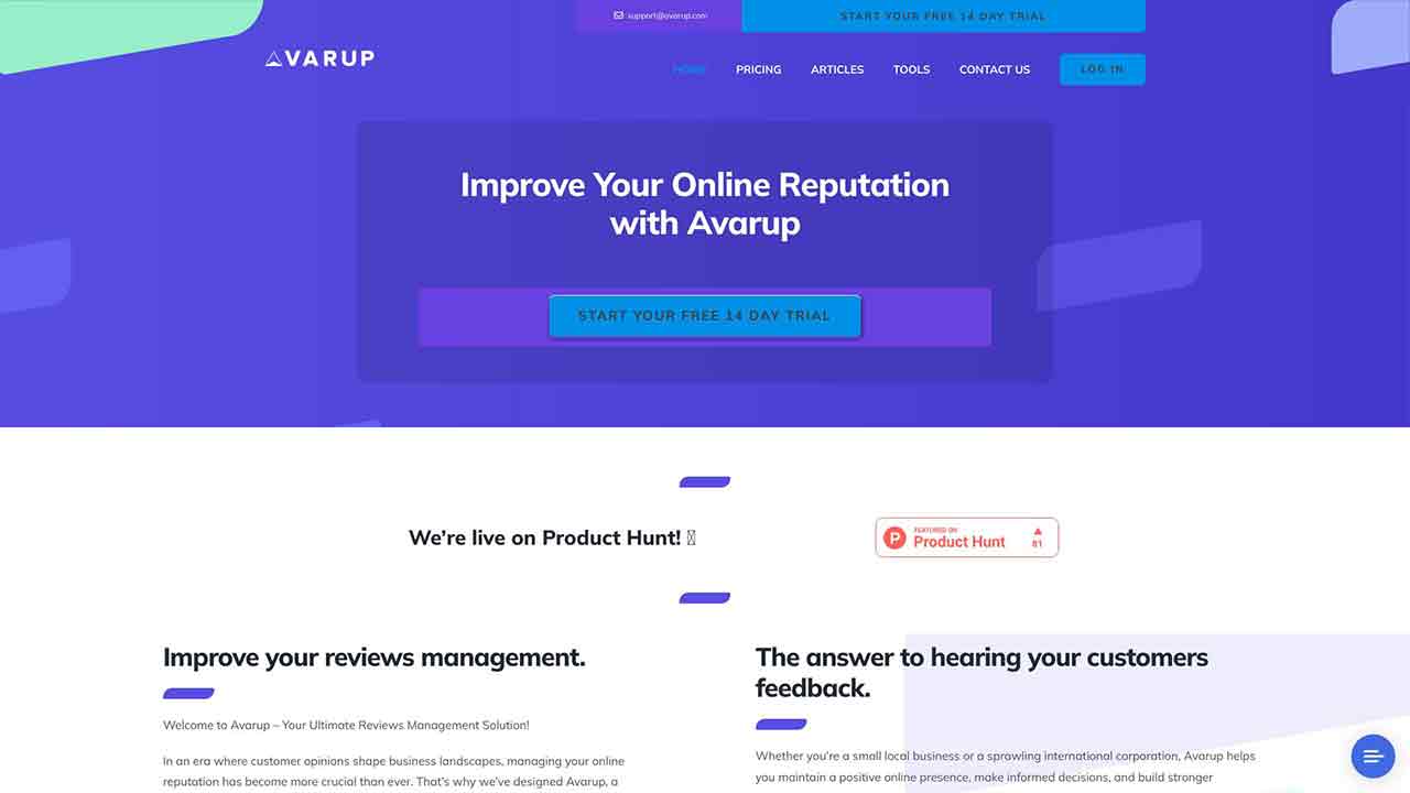 Avarup Reputation Management Platform