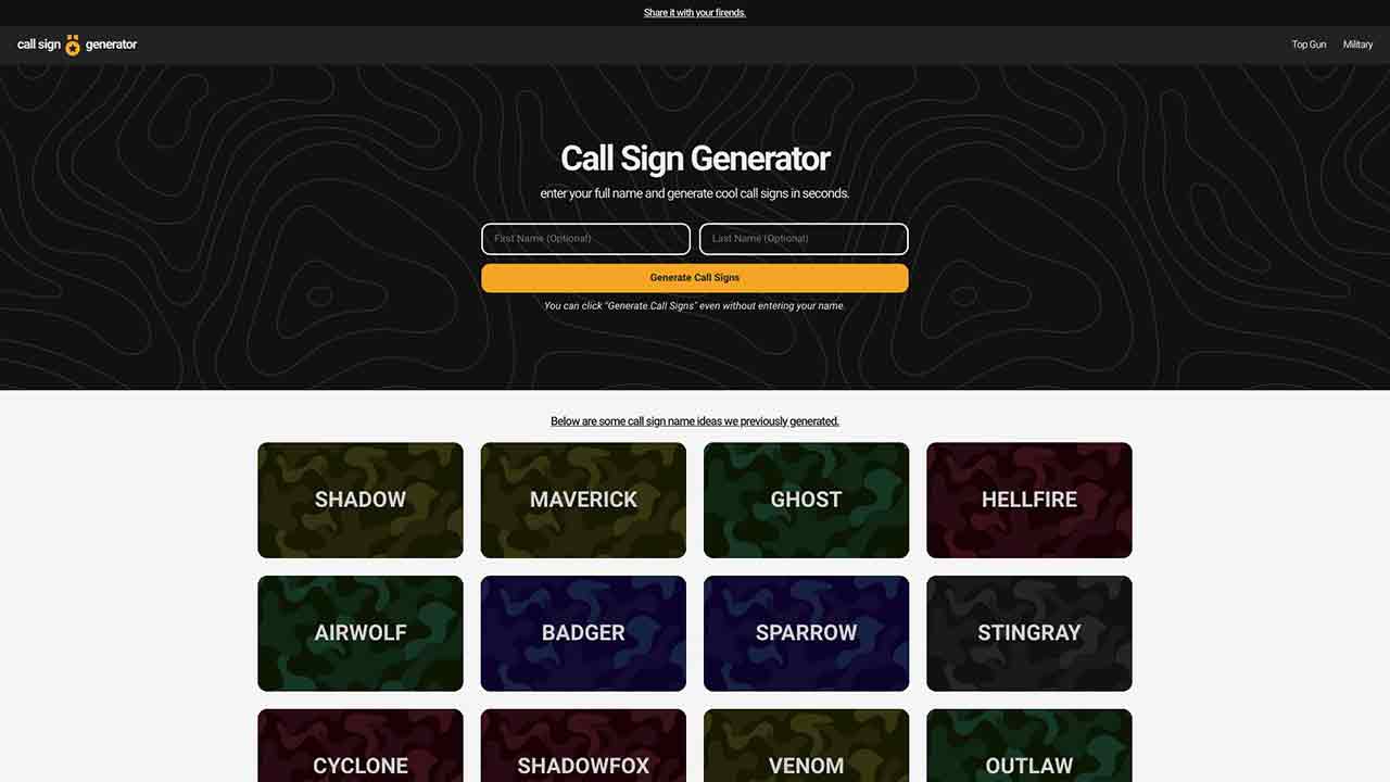 Call Sign Generator