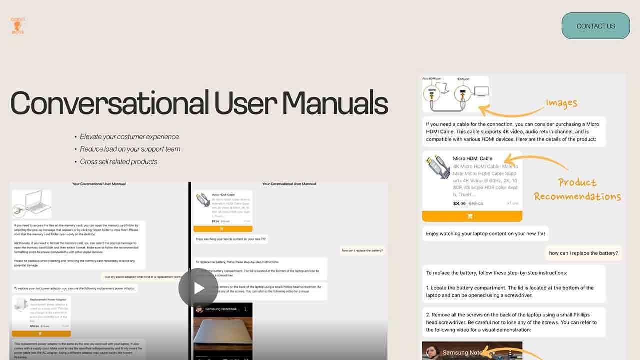 Conversational User Manuals