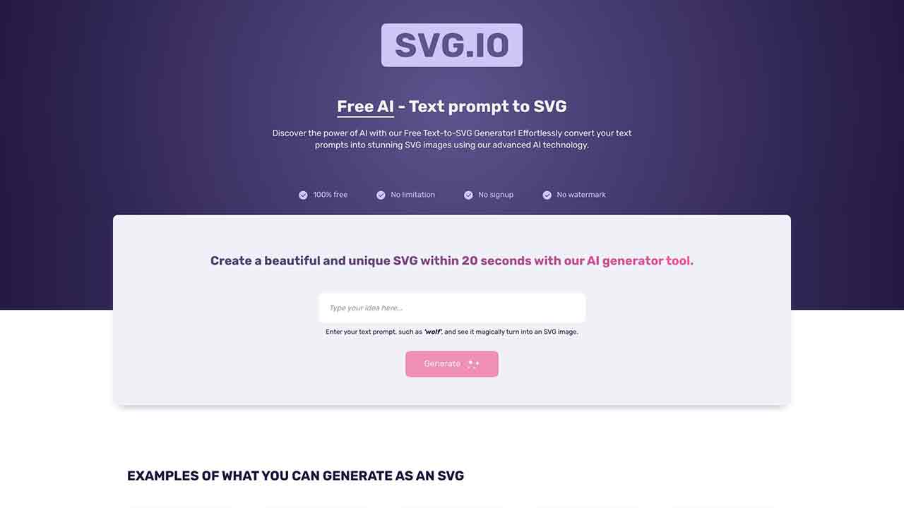 Free AI - Text prompt to SVG illustration
