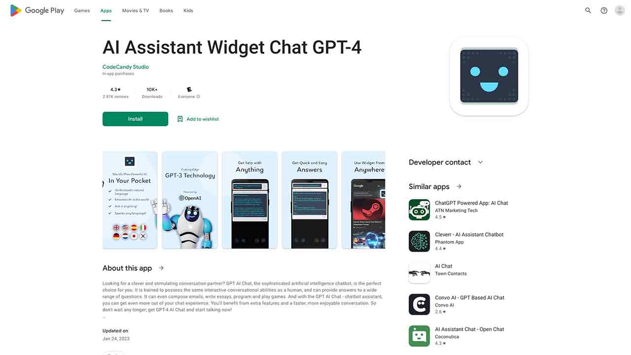 GPT-3 for Android