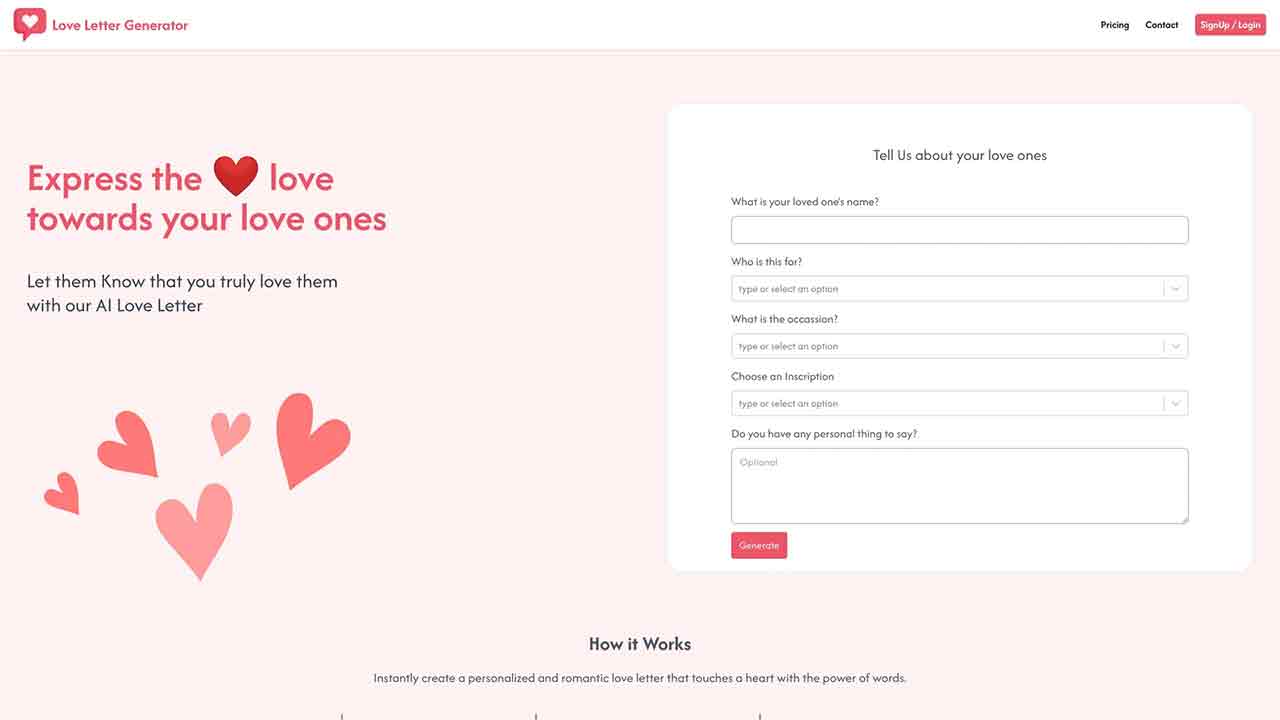 Love Letter Generator