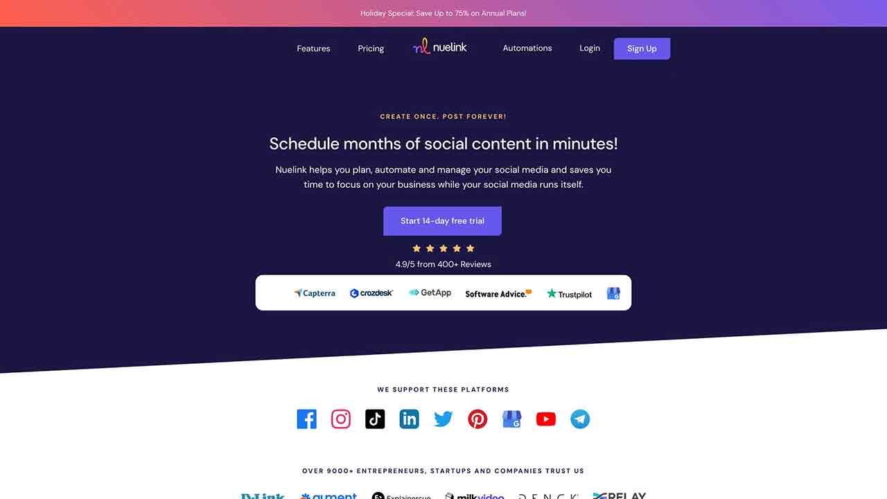 Nuelink - Social Media Scheduling and Automation Tool