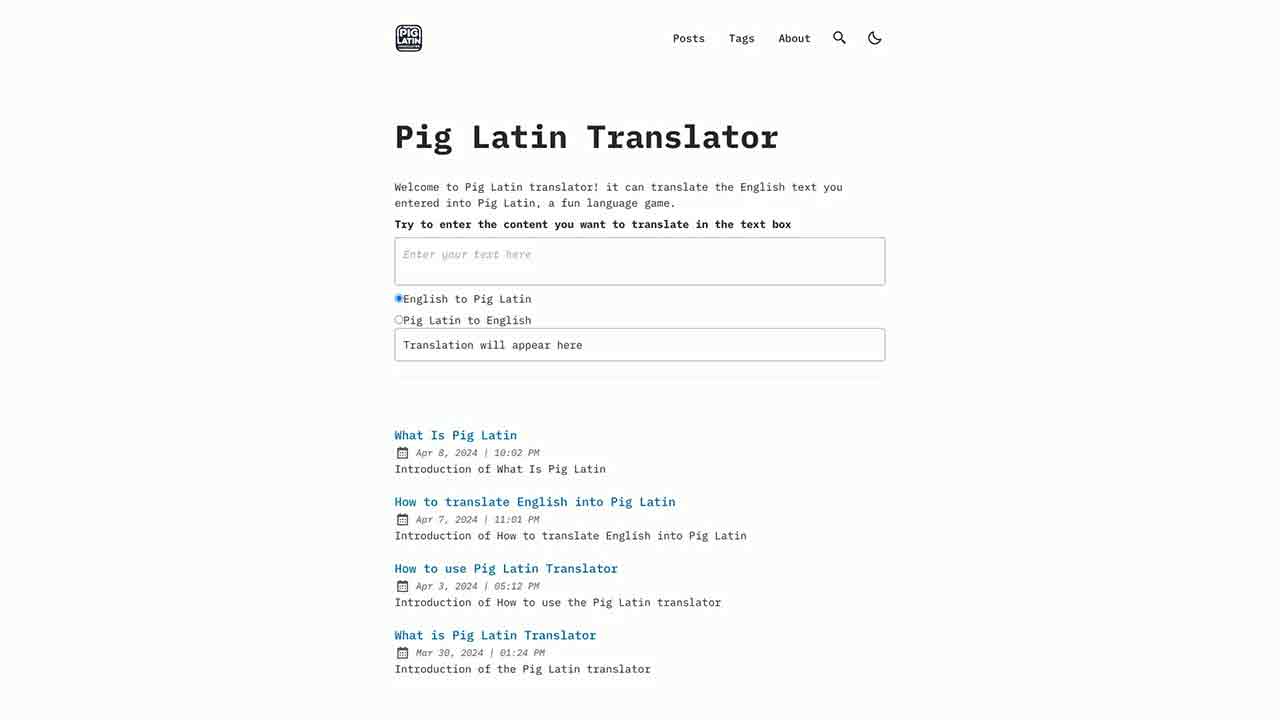 Pig Latin Translator