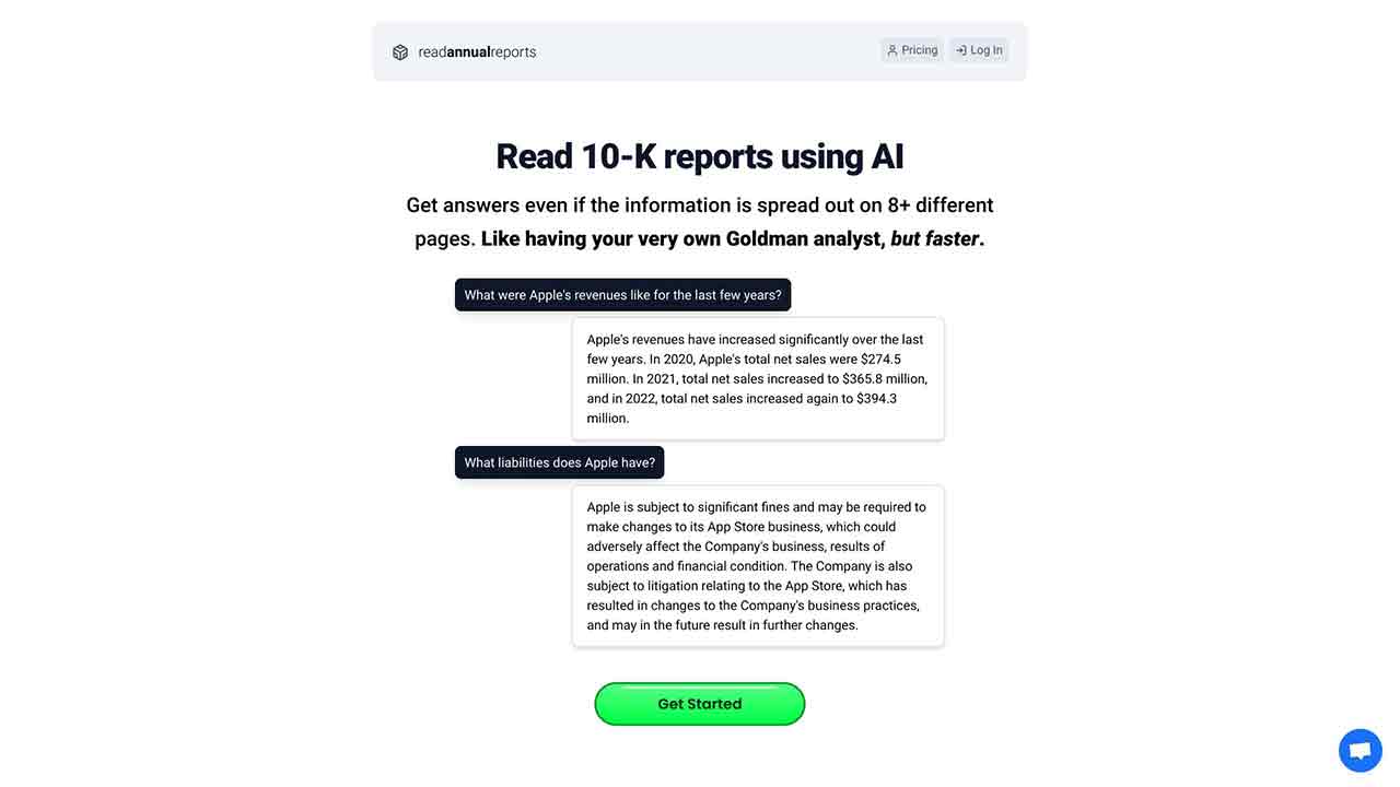 Read 10-K reports using AI