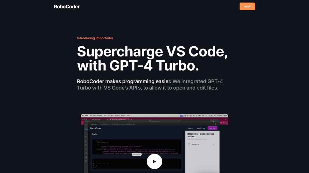 RoboCoder - GPT-4 Turbo in VS Code