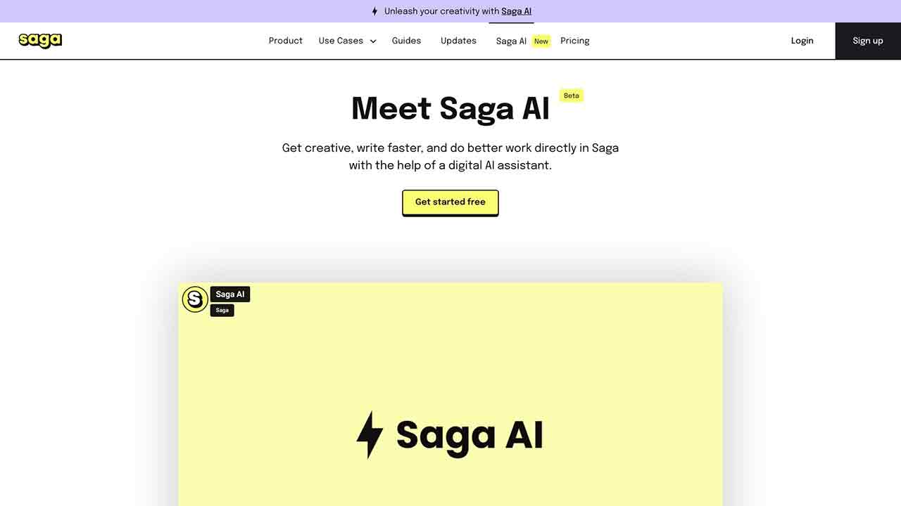 Saga - AI Workspace for your Notes, Docs, and Tasks