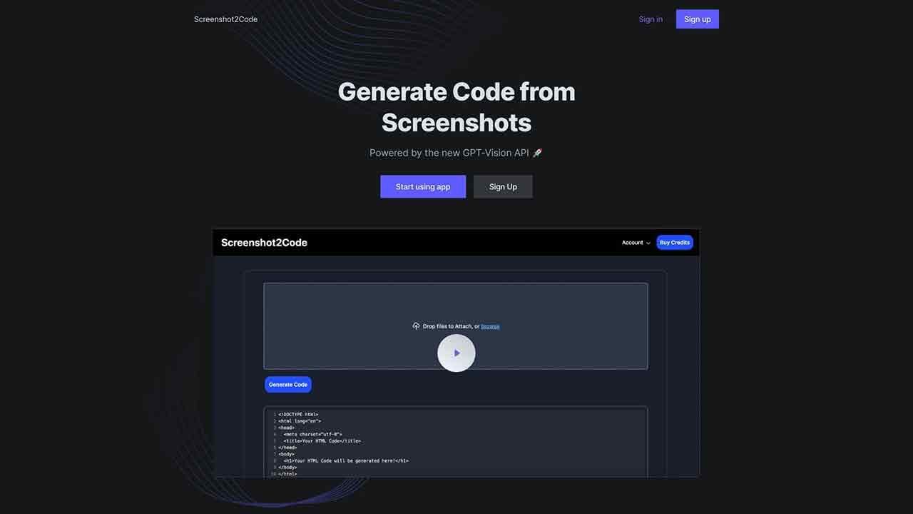 Screenshot2Code