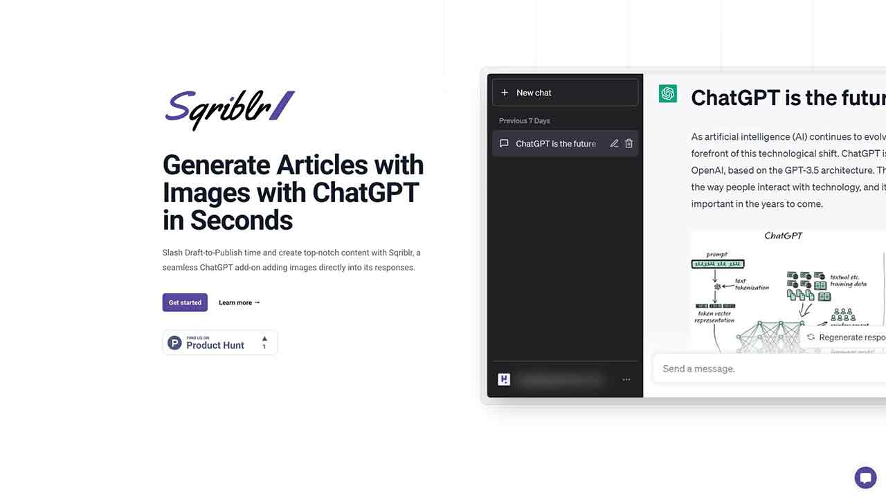 Sqriblr - Generate Blog Articles with Images in Seconds with this ChatGPT Add-on