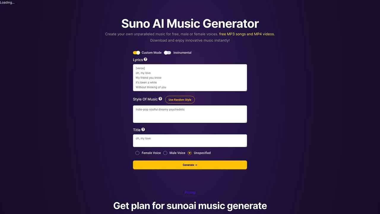 Suno AI Music Generator By SunoAI