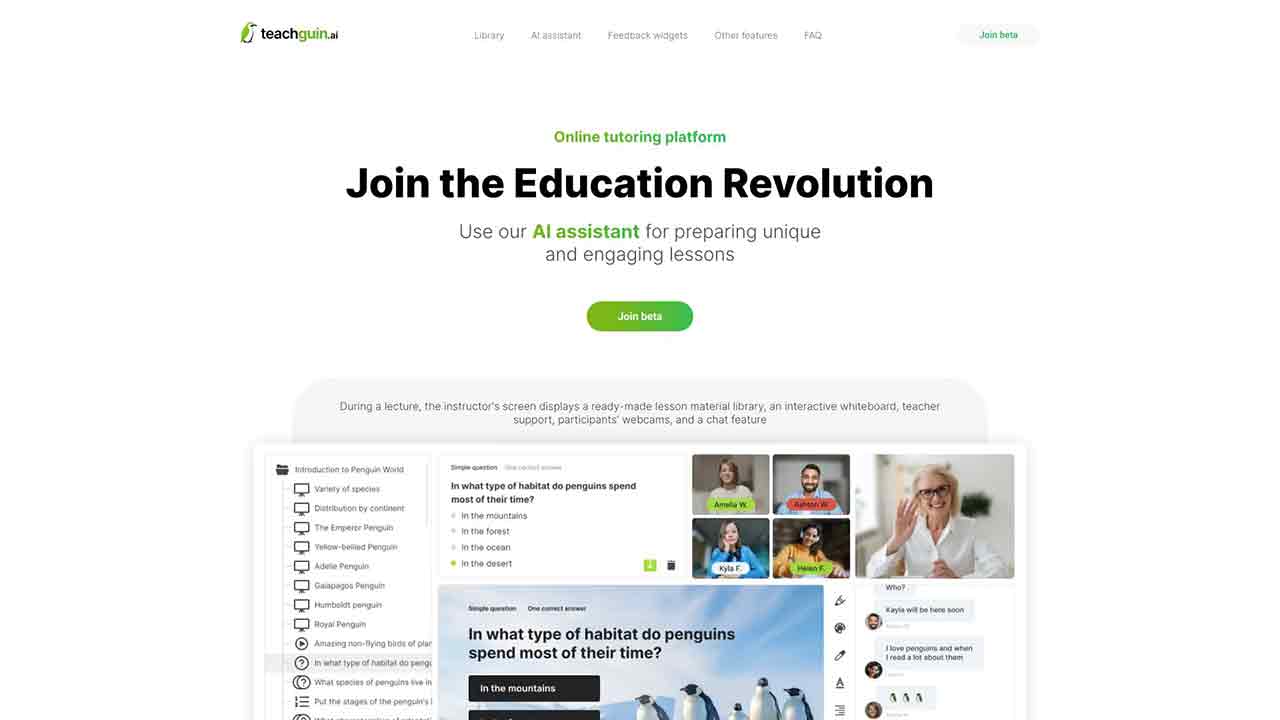 Teachguin - online tutoring platform