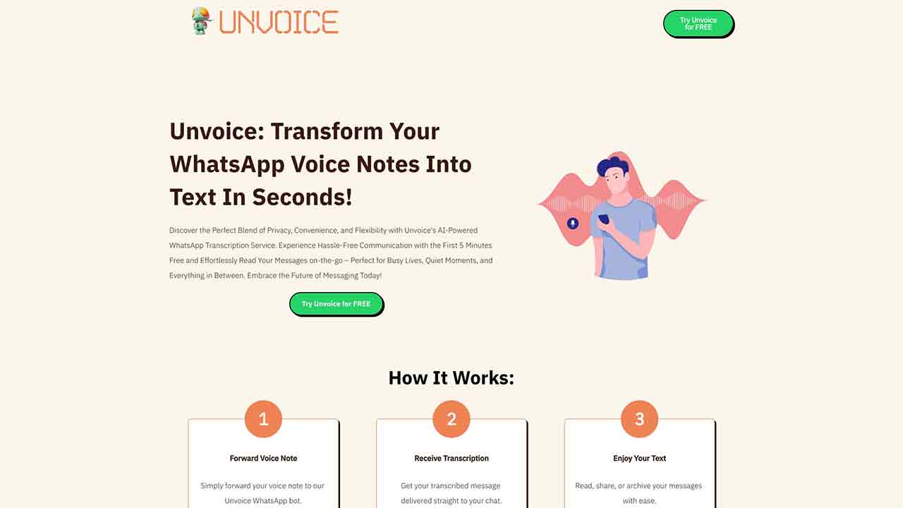 Unvoice Bot - Your AI WhatsApp Voice Transcriber