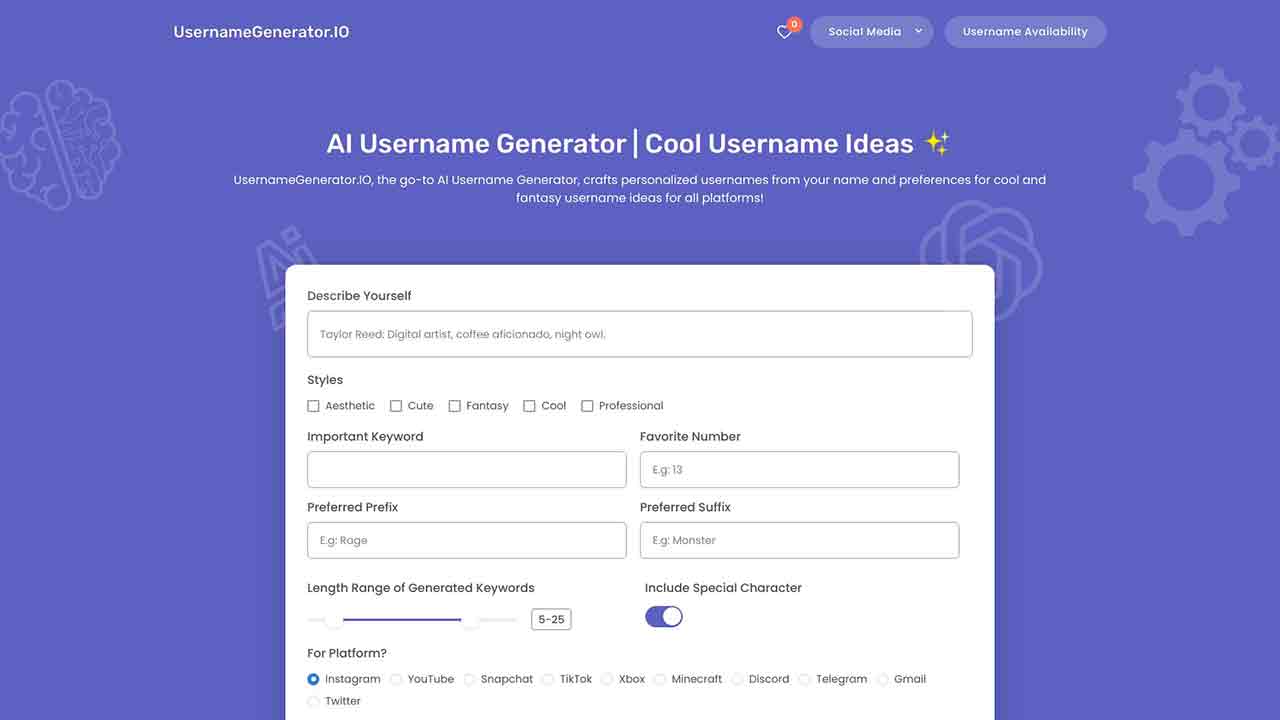 UsernameGenerator.IO