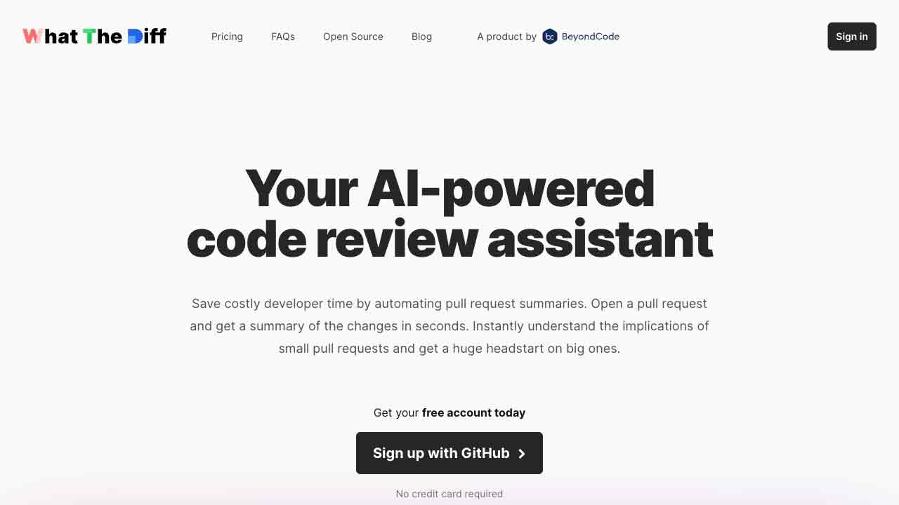 What The Diff – AI powered code review assistant