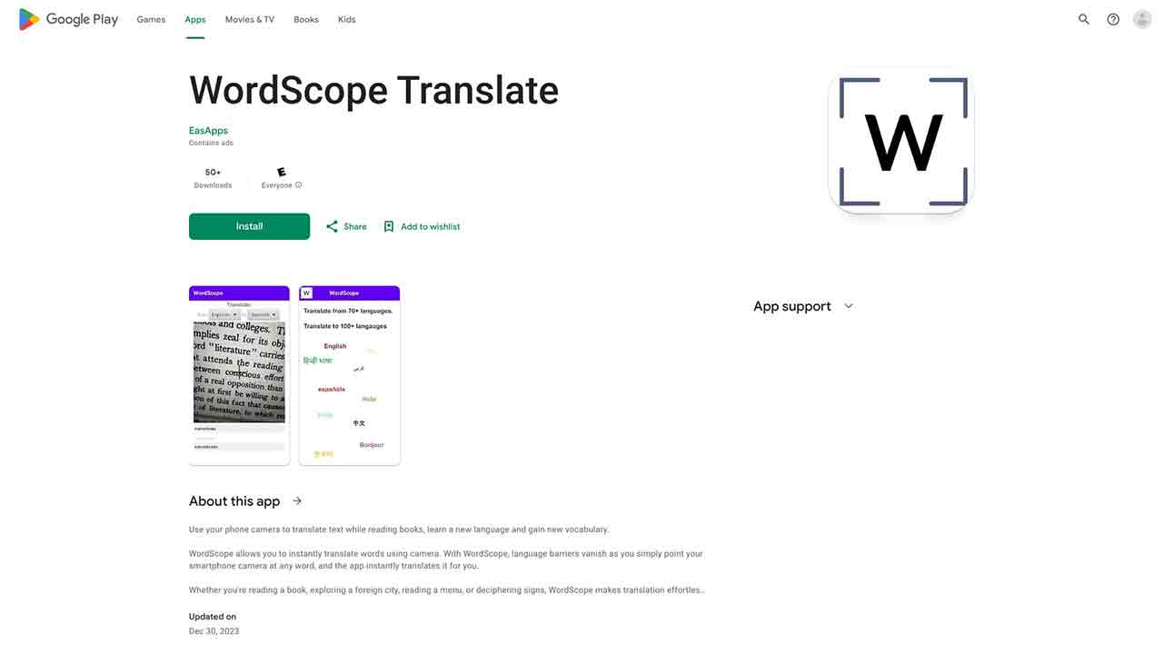 WordScope Translate