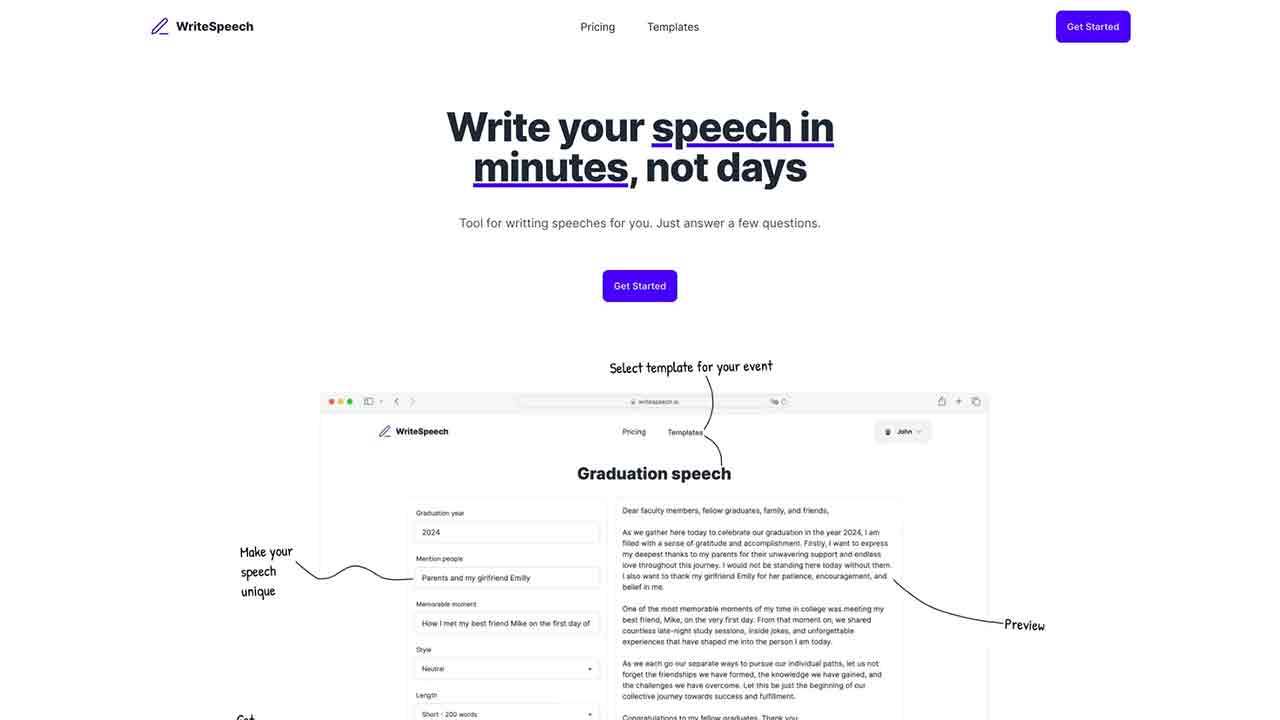 WriteSpeech