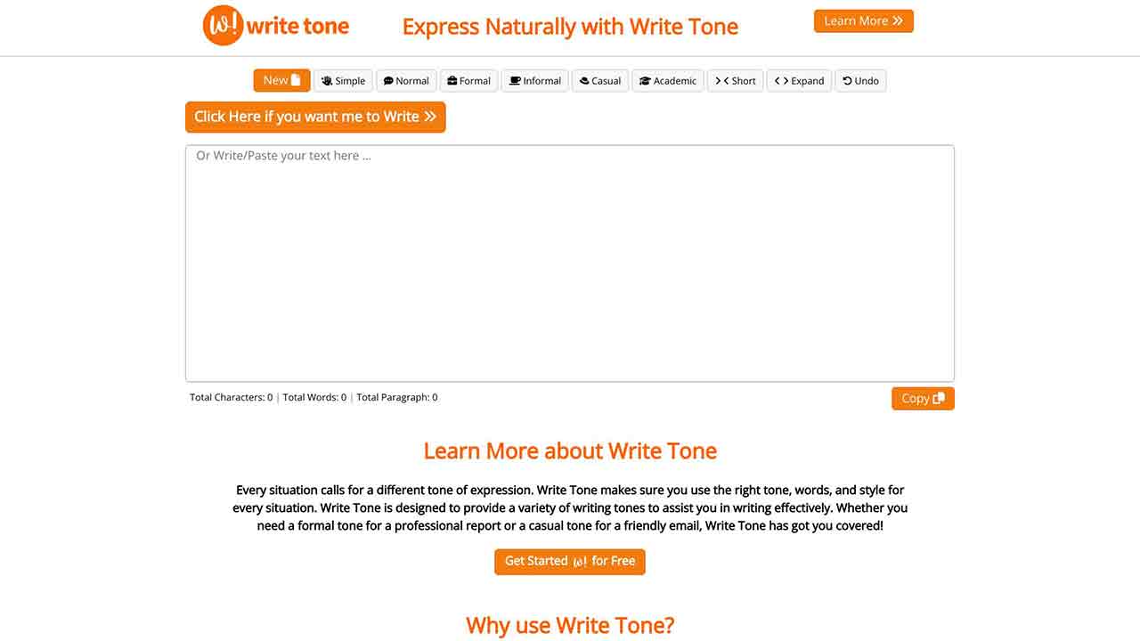 Write Tone