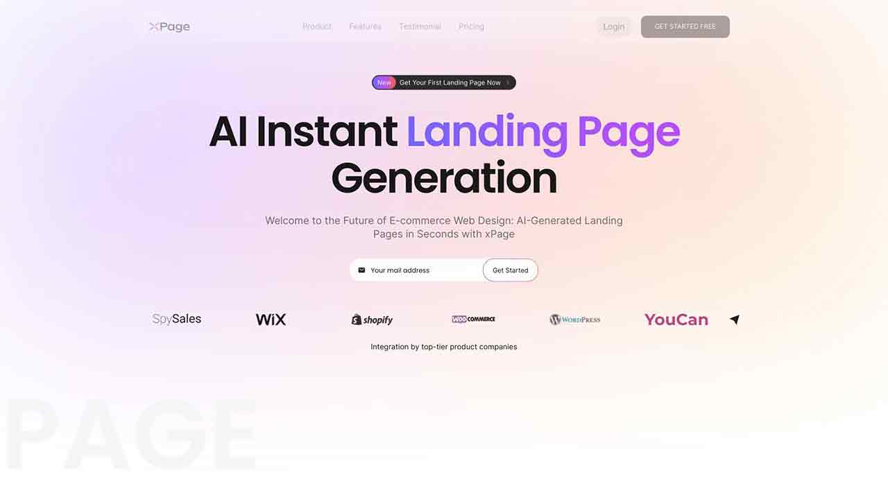 xPage - AI Ecommerce Landing Page Generator
