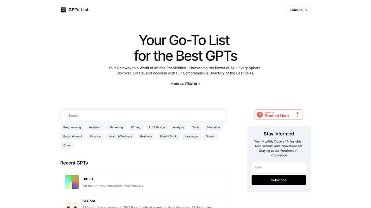 Your Go-To List for the Best GPTs